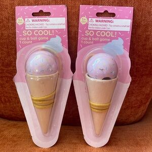 Ice Cream Cone Cup & Ball Game, Set of 2